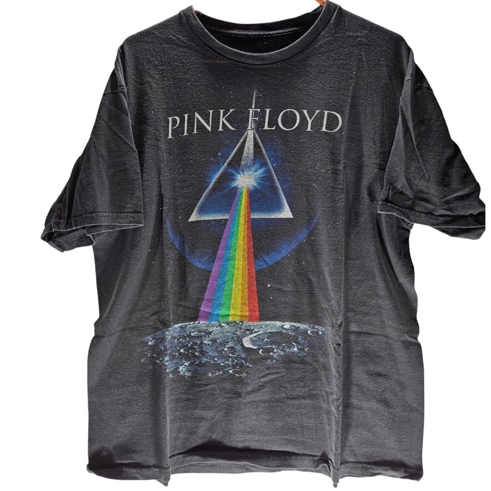 Pink Floyd Dark Side of the Moon Graphic T-Shirt Black Prism Rock Band Tee